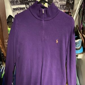 Purple 3/4 zip Ralph Lauren polo